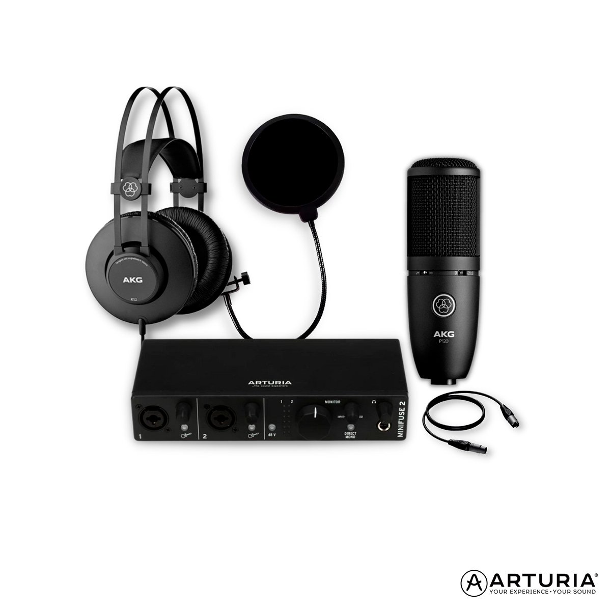 Arturia Minifuse 2 + Micr?fono AKG P120 + AKG K52 + Accesorios – Kit de Grabación (copia)